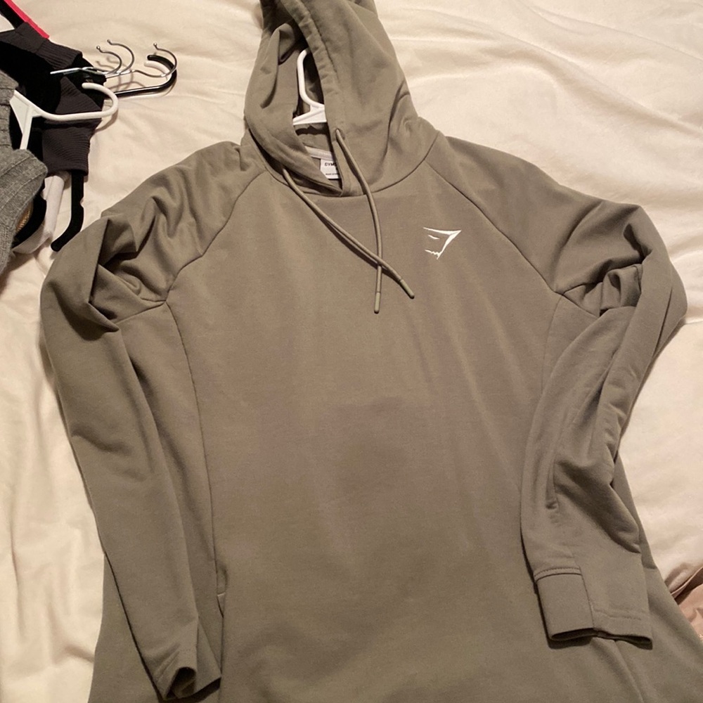 Green Gymshark Pullover Hoodie